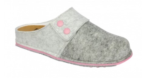 Spikey 6 ciabatta in feltro da donna - Scholl - colore girgio chiaro/rosa - misura 36